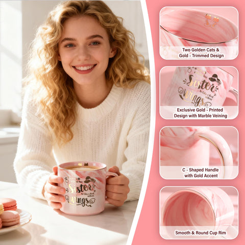 Msushsi taza cerámica rosa en caja regalo, lista para sorprender.