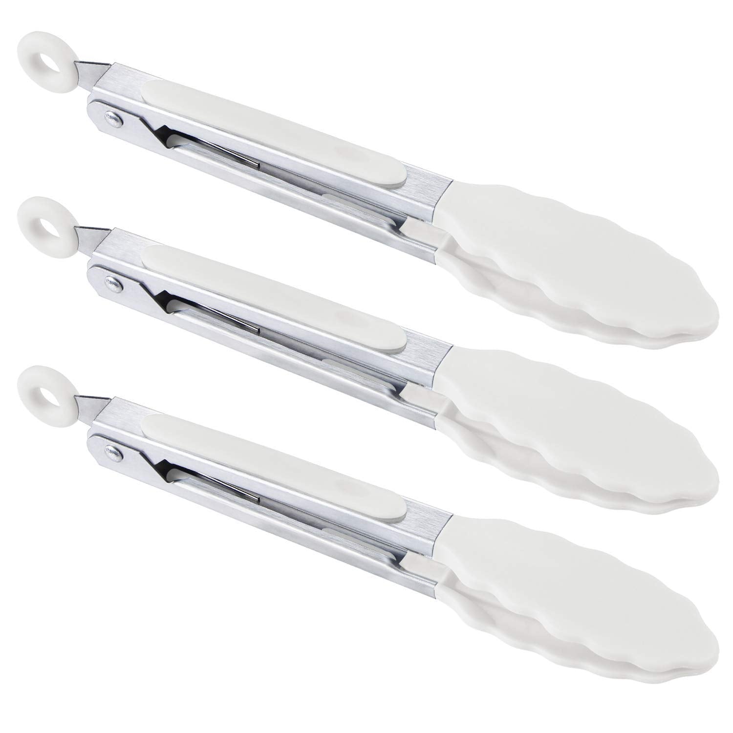 Pinzas MSY BIGSUNNY de 7 pulgadas para cocinar y servir sin rayar.