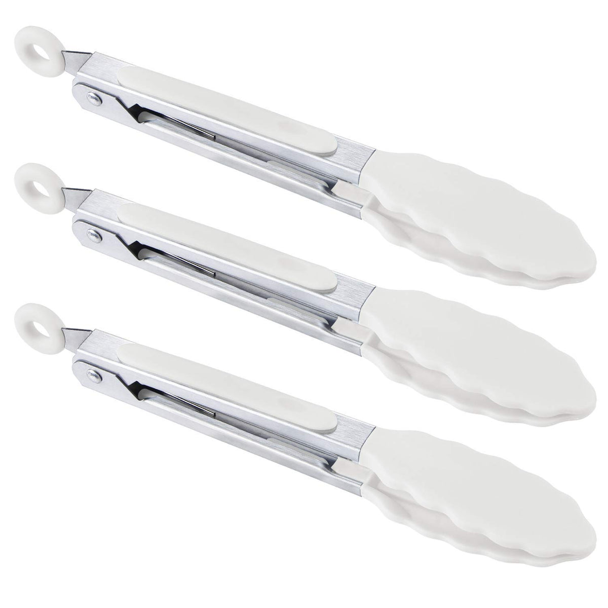 Pinzas MSY BIGSUNNY de 7 pulgadas para cocinar y servir sin rayar.