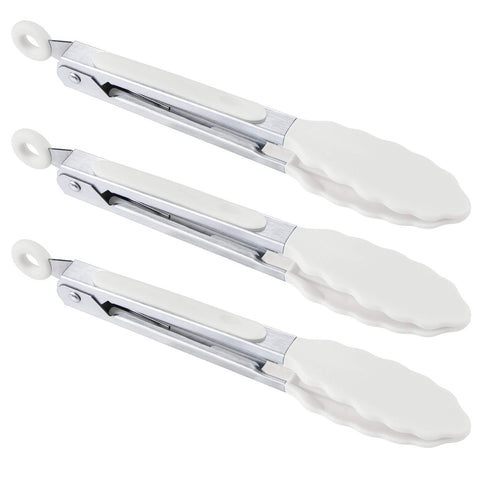 Pinzas MSY BIGSUNNY de 7 pulgadas para cocinar y servir sin rayar.