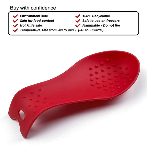 MSY BIGSUNNY reposacucharas rojos, detalle del mango ergonómico.
