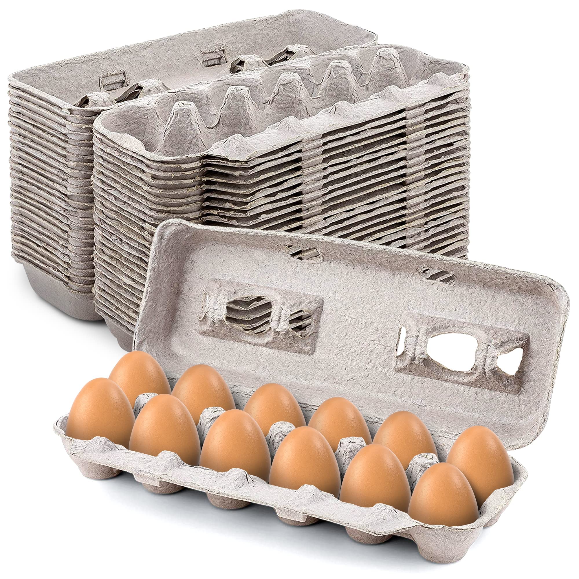 MT Products Cartones Huevo Natural grandes para almacenamiento seguro de doce huevos