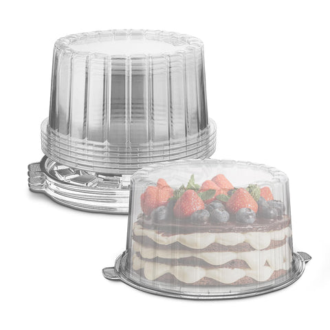 MT Products contenedor pastel 8 pulgadas con tapa clara, visibilidad total del interior