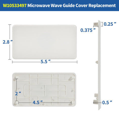 MTZUL W10533497, cobertura guía de onda, protege el magnetrón y mejora durabilidad.