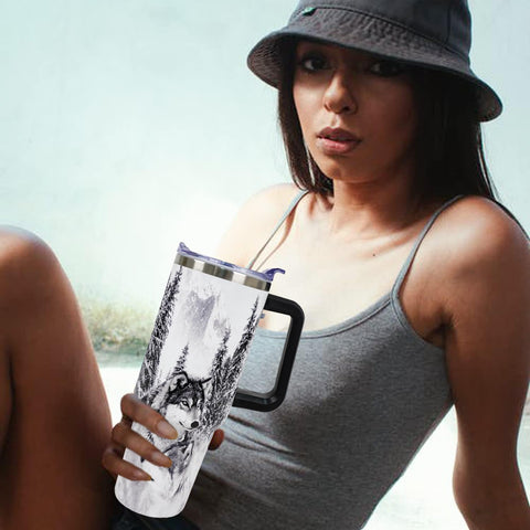 muanns Wolf Tumbler para exteriores, perfecto para playa y camping