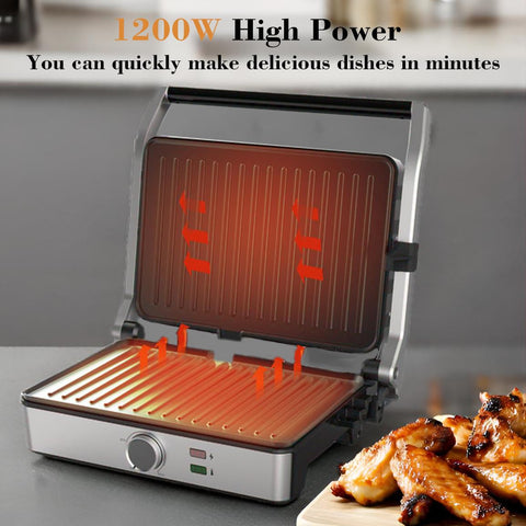 MUBENLIFE Panini Press: indicadores LED para cocción controlada.
