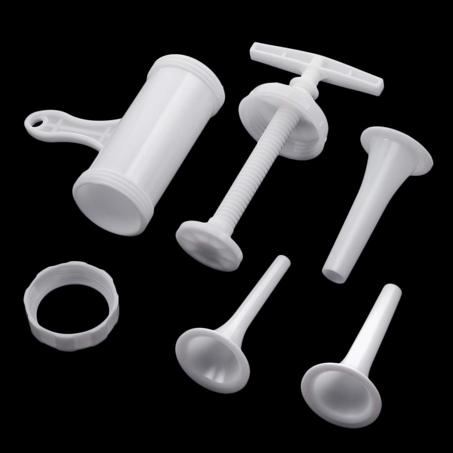 Mudder conjunto embutidor con tres tubos para diferentes grosores.