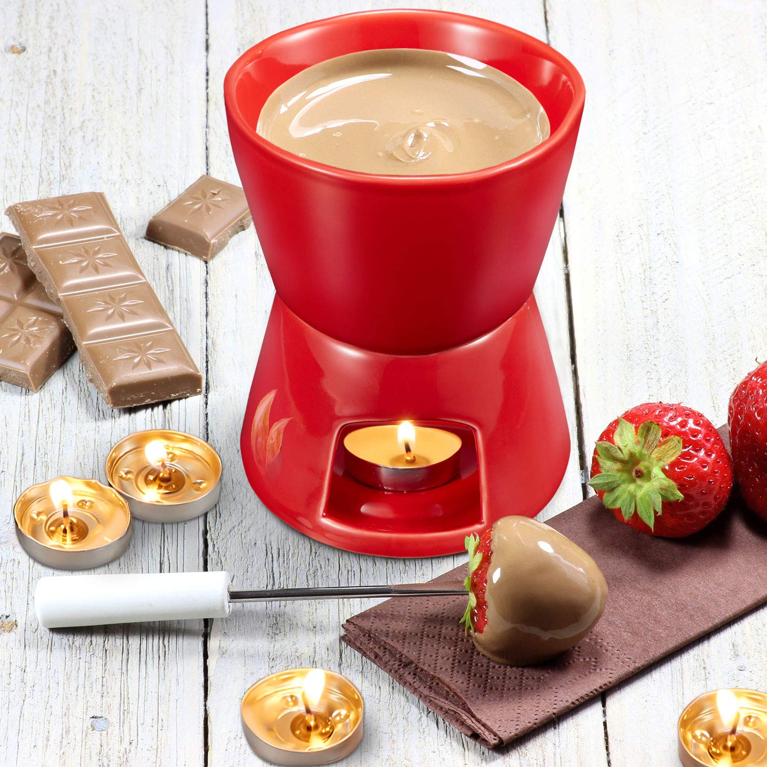 Mudder juego de 8 tenedores fondue para compartir tapas
