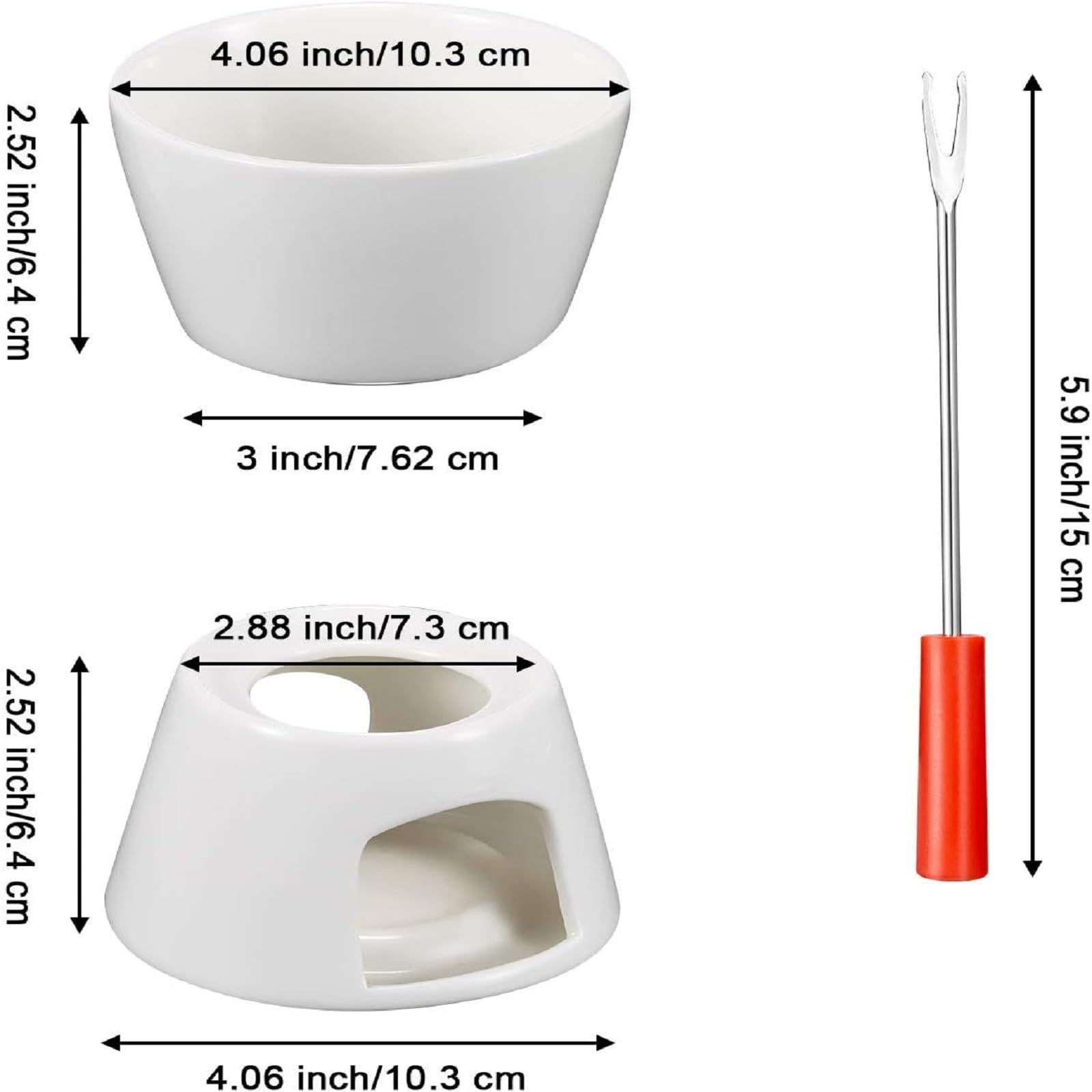 Mudder tenedores fondue cerámica, ocho piezas, ideal para repartir chocolate y tapas.