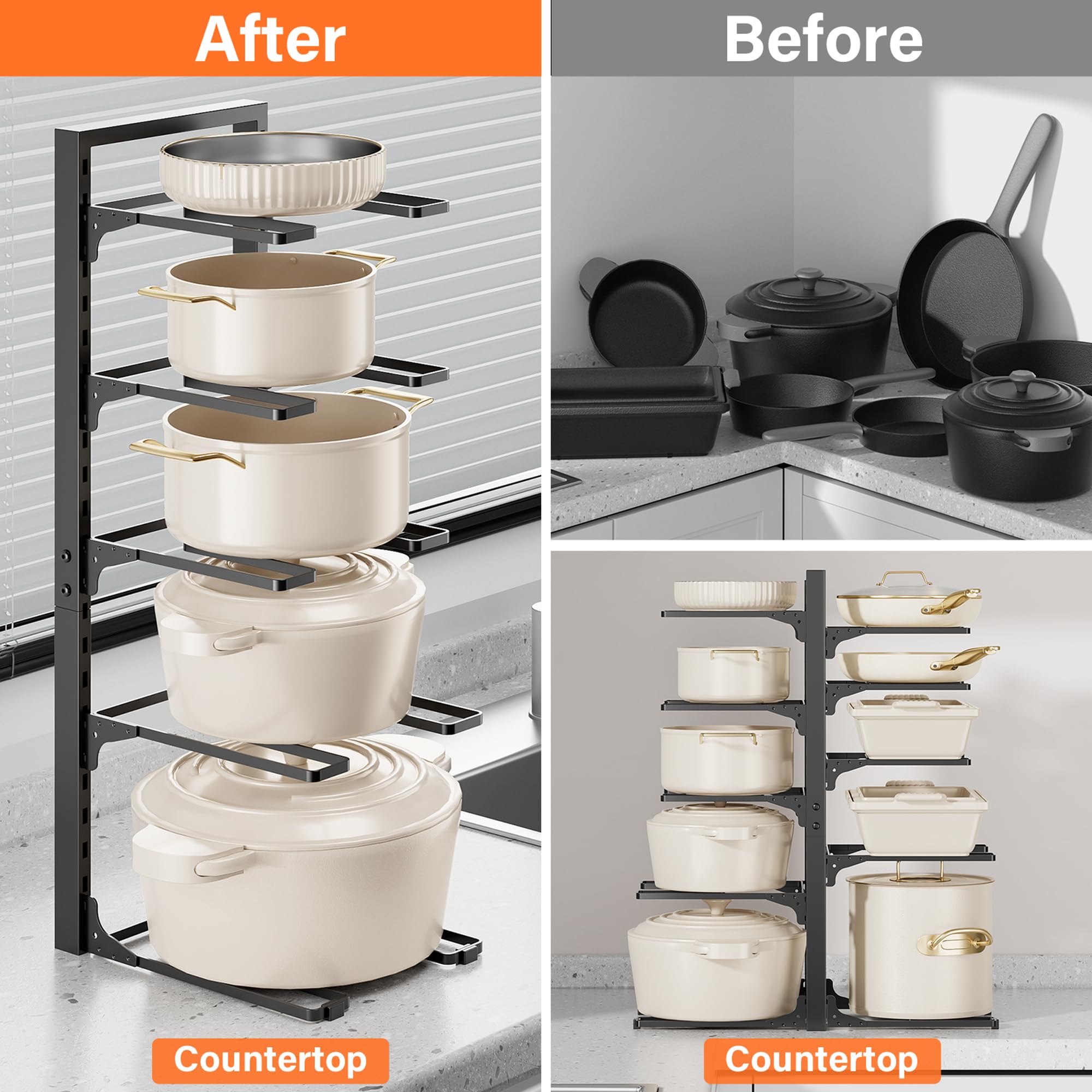 Organización de la cocina bajo la alacena, optimiza encimeras y cajones.