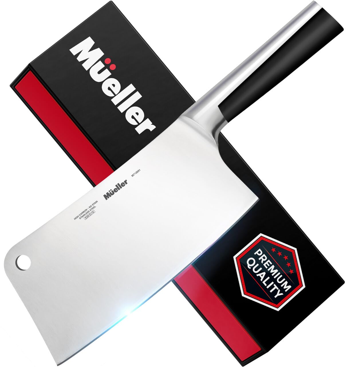 Mueller cuchillo carnicero 7 pulgadas, hoja resistente para cortes precisos de carne
