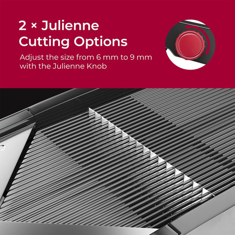 Mueller Austria Mandolina, julienne de 6–9 mm para tiras uniformes.