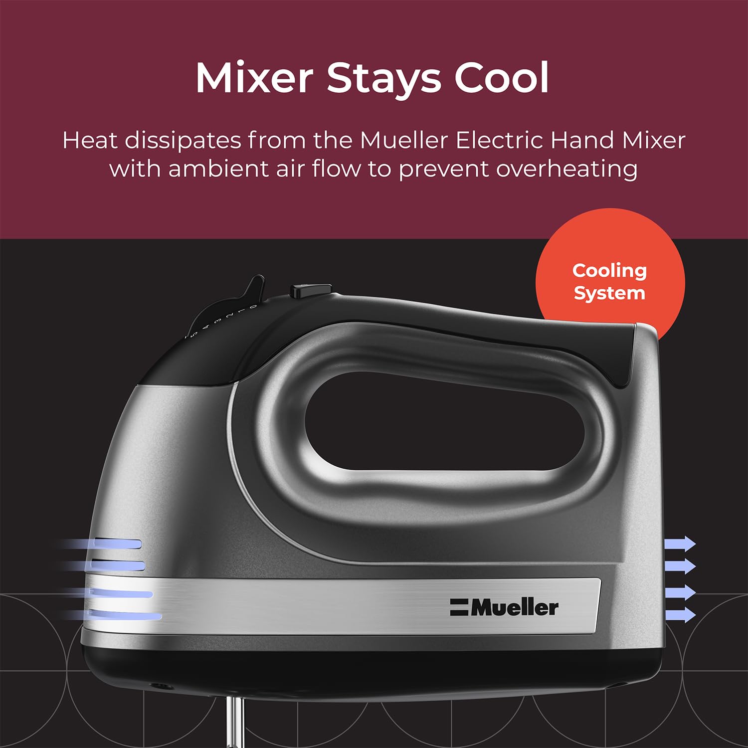Diseño compacto de Mueller batidora de mano para cocinas pequeñas