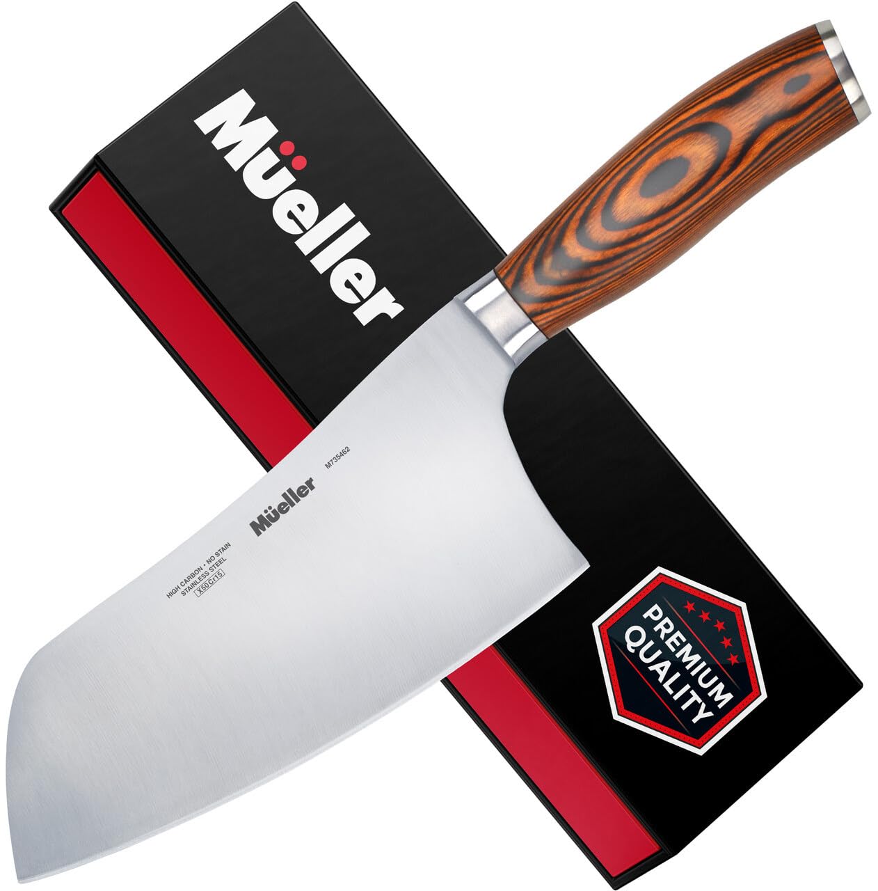 Mueller cuchillo hacha chino de 7 pulgadas, hoja afilada para cortes rápidos.