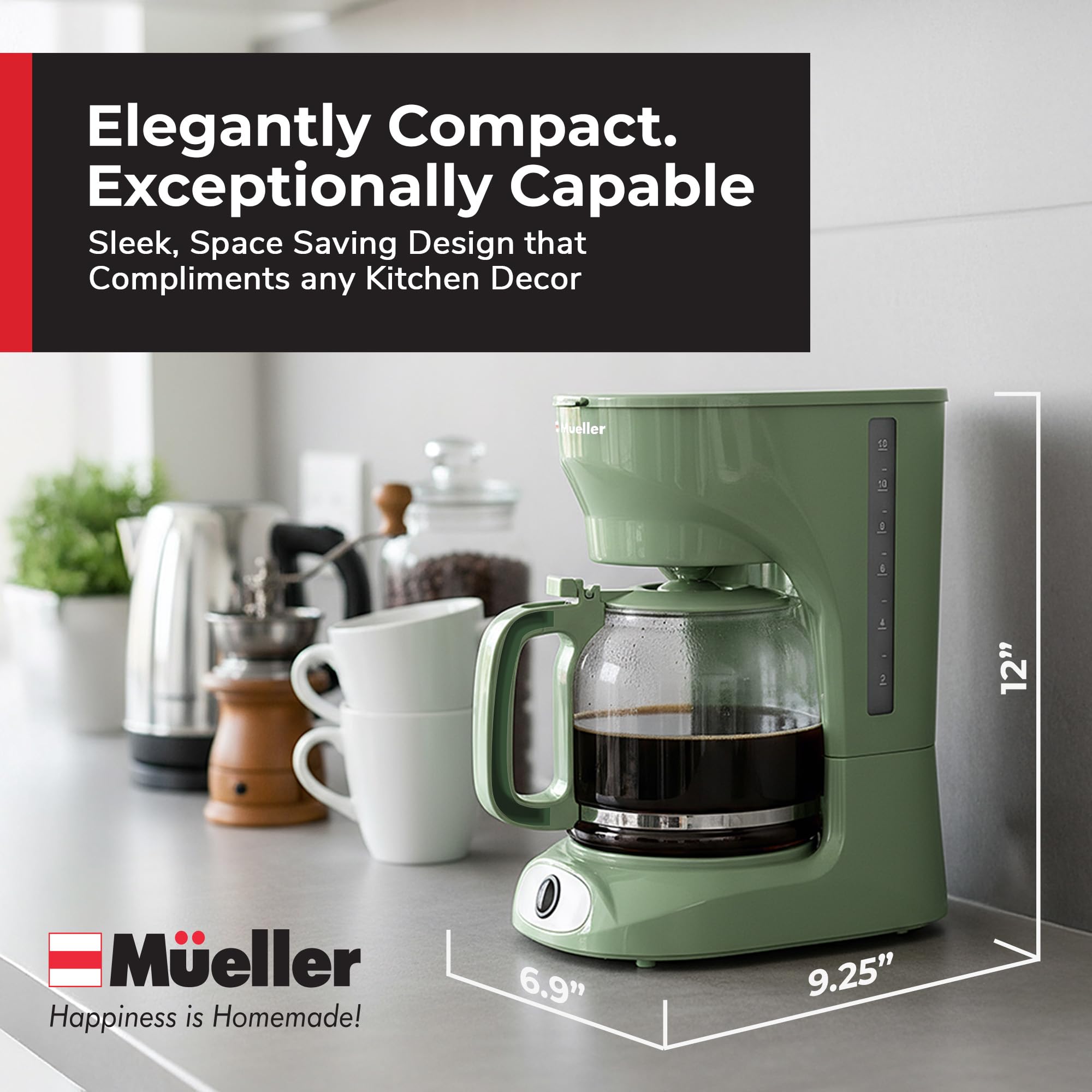 MUELLER HOME ventana de nivel de agua clara facilita ver cuánta agua