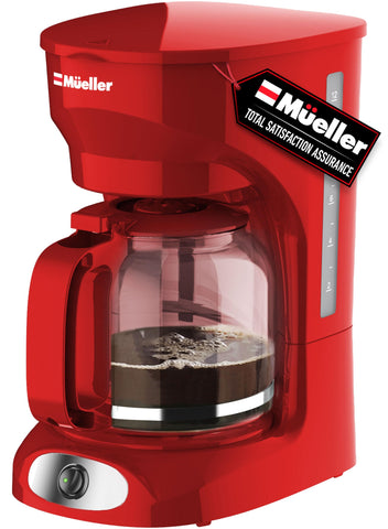 Cafetera MUELLER HOME 12 tazas rojo para casa u oficina
