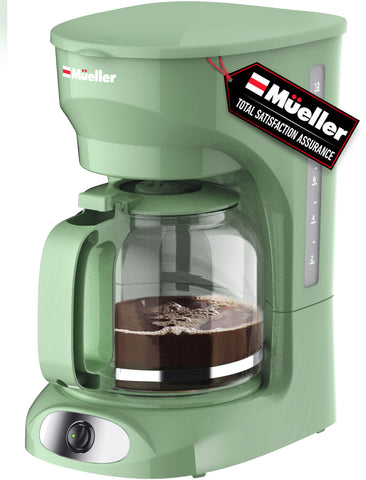 MUELLER HOME cafetera goteo 12 tazas con jarra vidrio borosilicato, vertido limpio