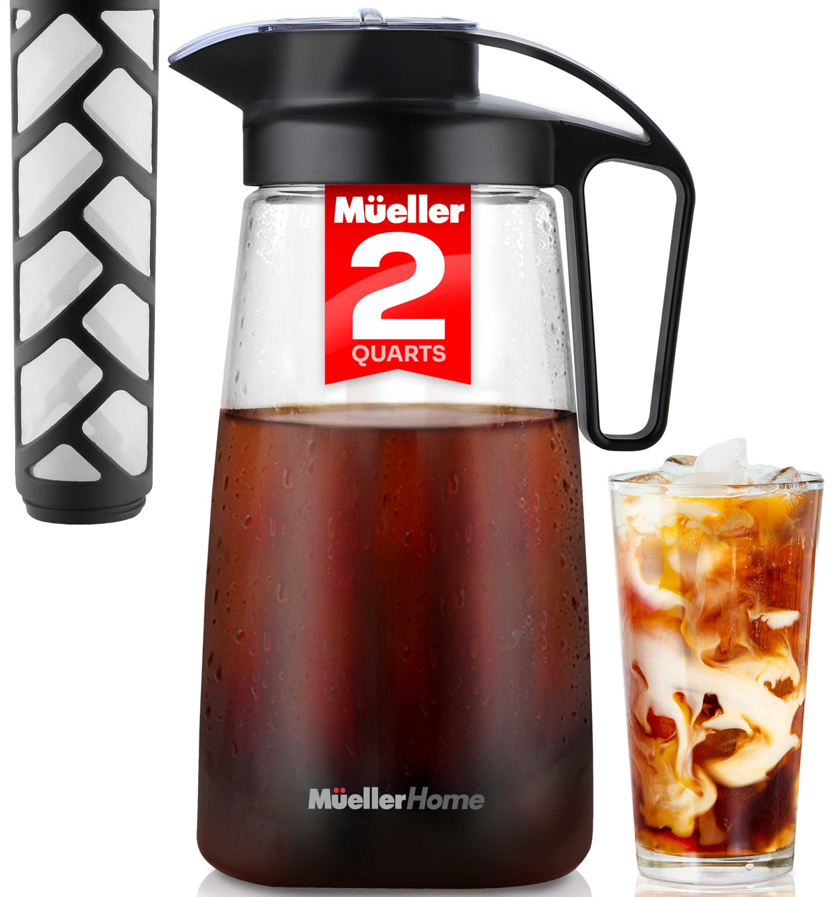 MUELLER HOME cafetera de infusión fría 64oz, jarra de Tritán resistente para uso diario