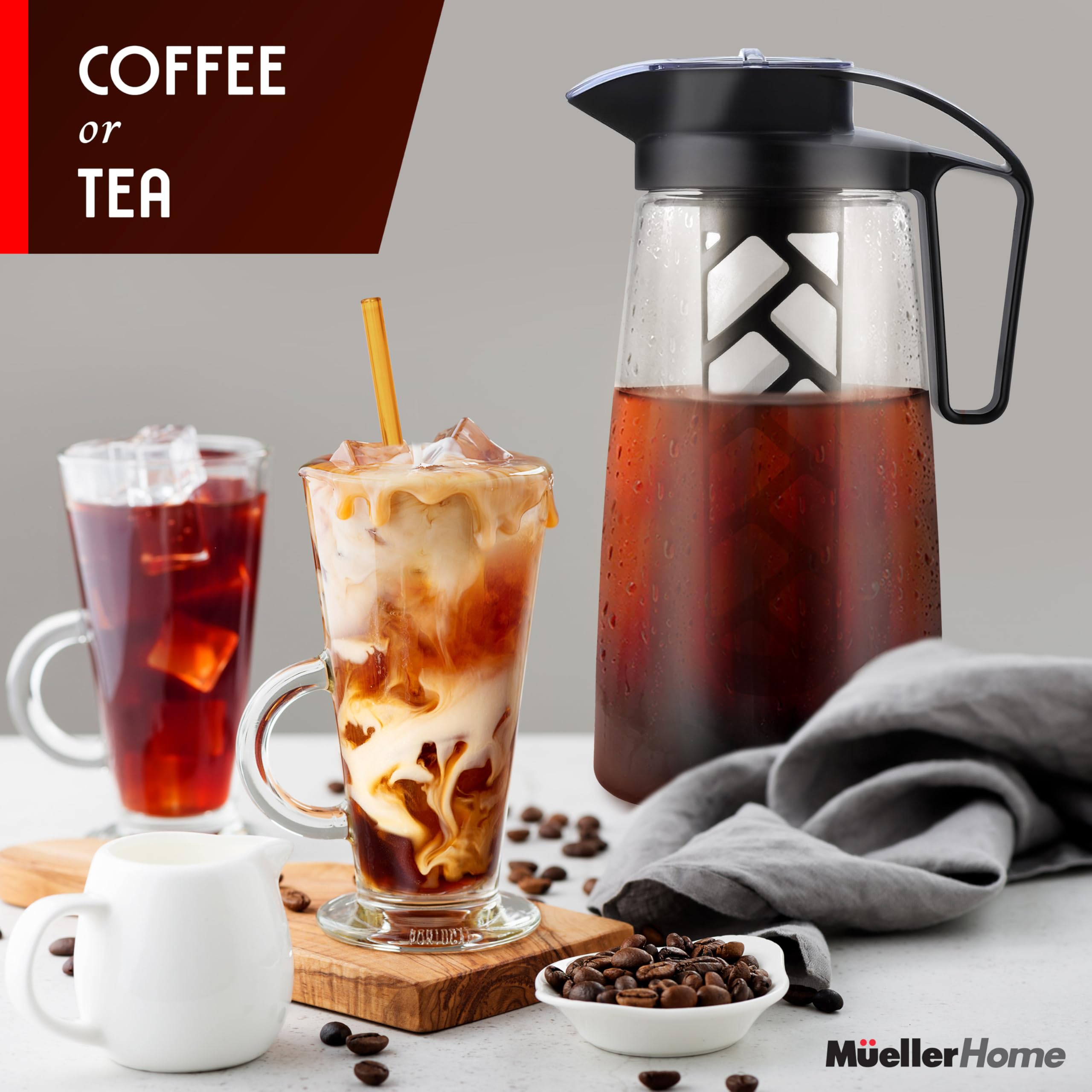 MUELLER HOME capacidad de 2 L para varias porciones de café frío