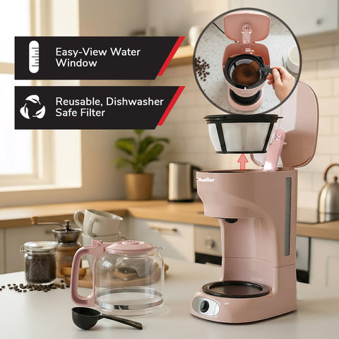 MUELLER HOME diseño anti-goteo y base estable para verter con seguridad.