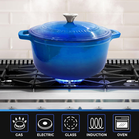 Diseño azul vibrante de Mueller Home, añade estilo a la cocina.