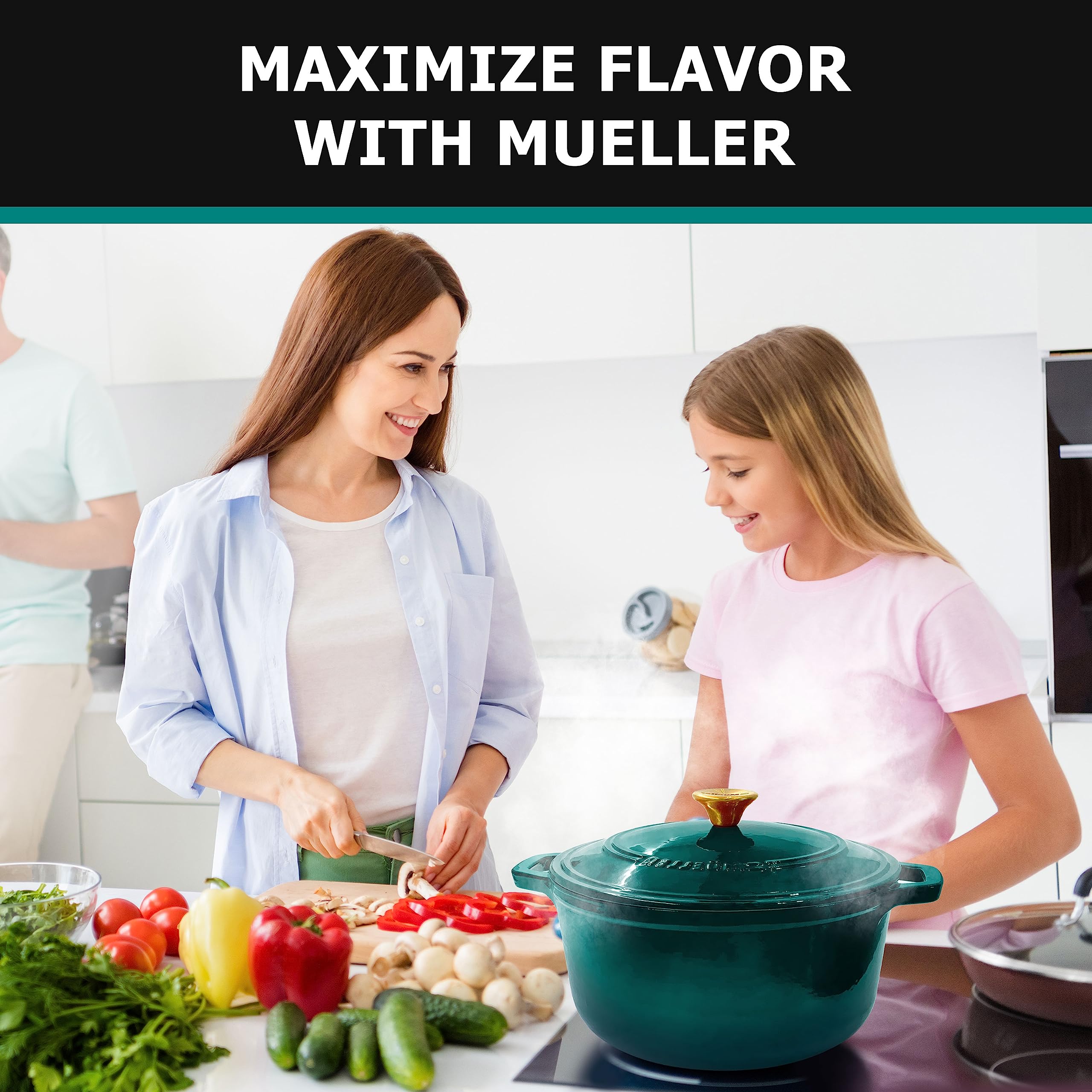 Mueller Home Olla resiste horneado a 500°F para comidas completas