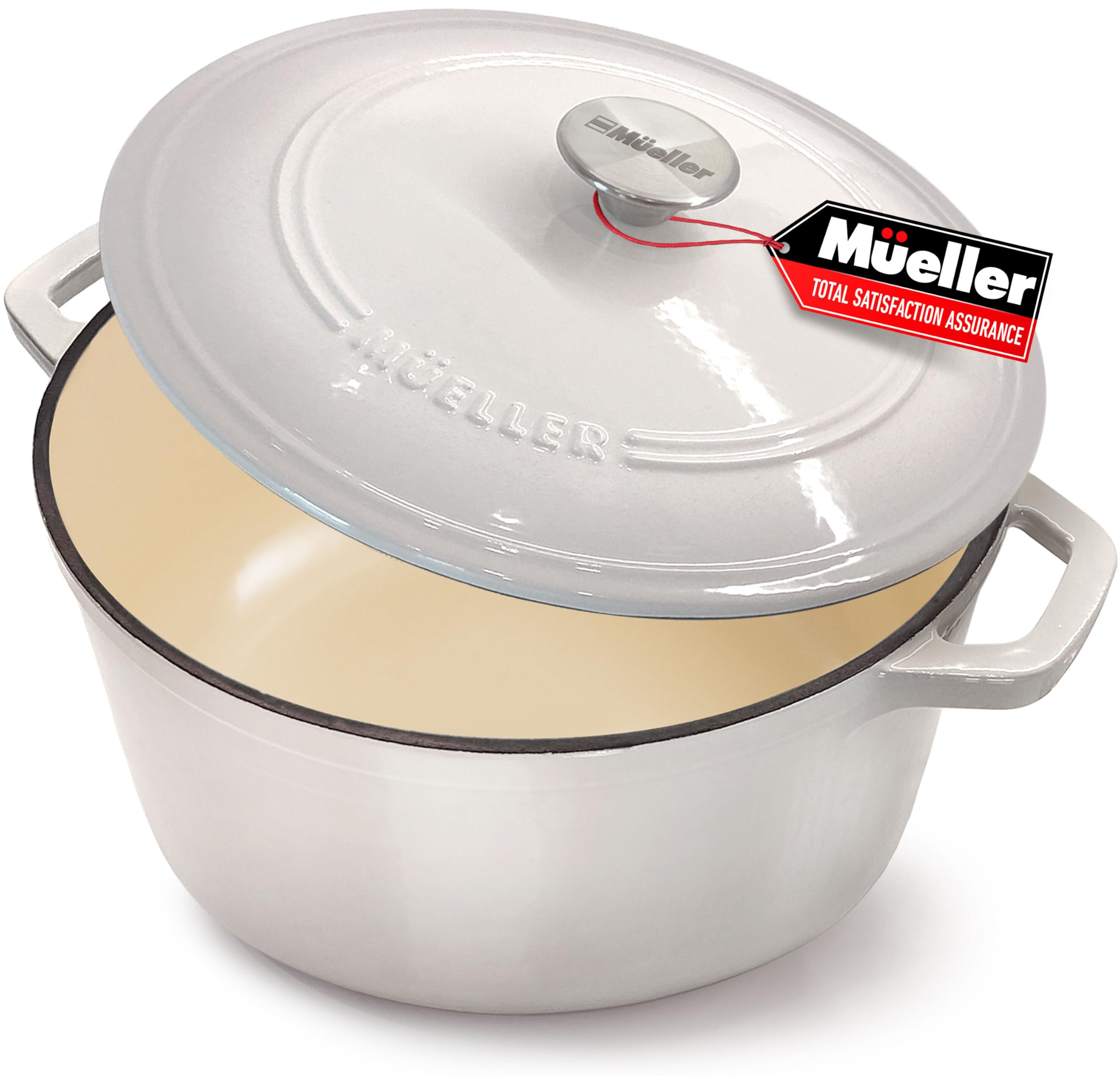 Mueller Home olla-horno-enamelada-6qt: retiene calor para guisos sabrosos y uniformes.
