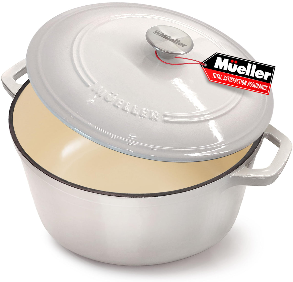 Mueller Home olla-horno-enamelada-6qt: retiene calor para guisos sabrosos y uniformes.