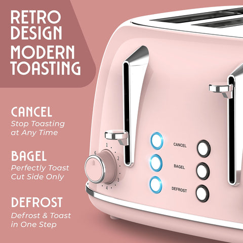 Mueller Home Tostadora Retro, modo bagel de una cara para tostar un solo lado.