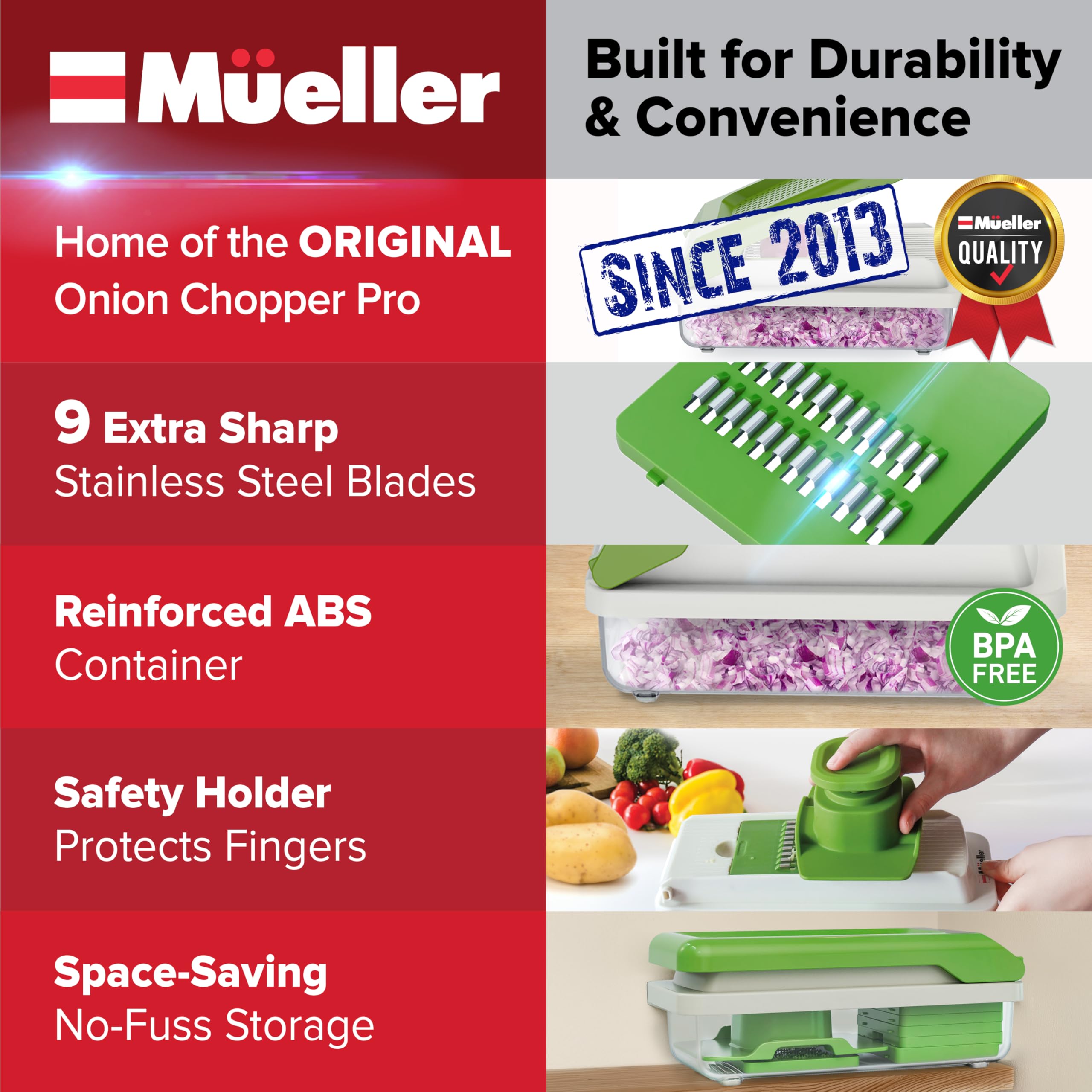 Mueller mandolina para rebanar verduras de forma uniforme