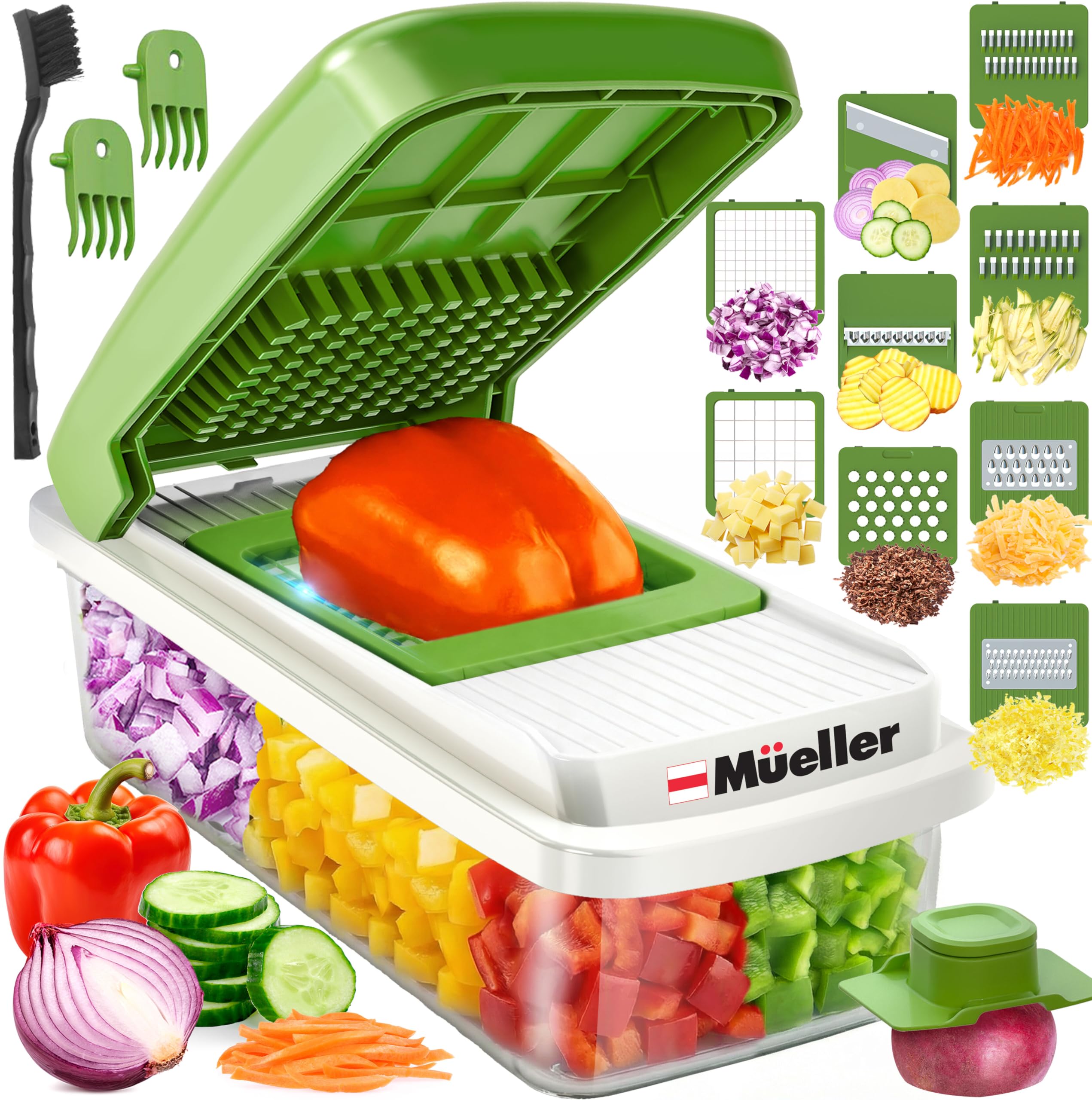 Mueller picadora de vegetales con 9 hojas para trocear rápido