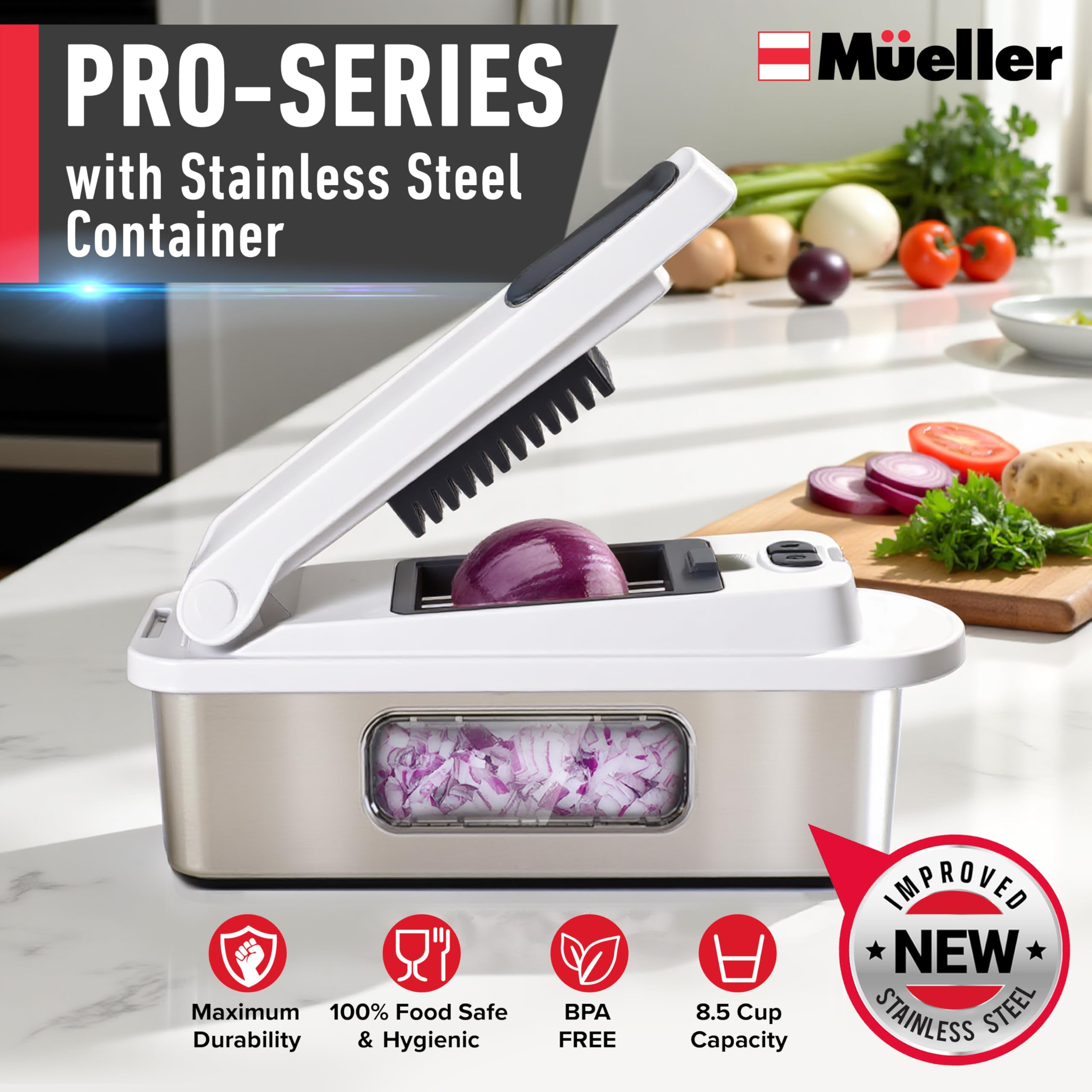 Mueller Pro-Series 10-in-1 hojas de acero inoxidable para corte preciso y versátil