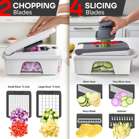 Mueller Pro-Series cuchillas para rebanar finos y gruesos en ingredientes