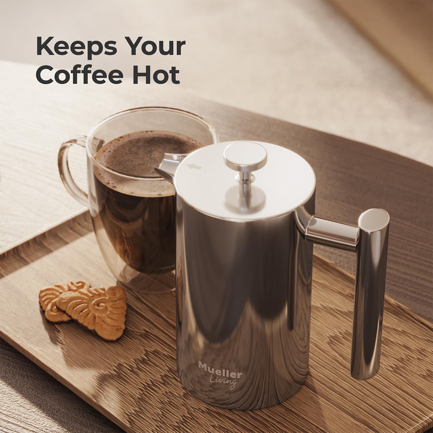 Capacidad de 20 oz de MuellerLiving Prensa Francesa para varias tazas.