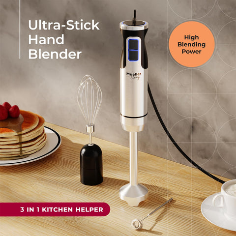 MuellerLiving Ultra-Stick espumador de leche para cappuccinos cremosos.