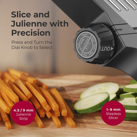 MuellerLiving Usa verduras y frutas con cortes consistentes para ensaladas.