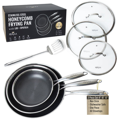 Sartén Mugaa de 8 pulgadas con panal antiadherente para desmoldar huevos sin esfuerzo