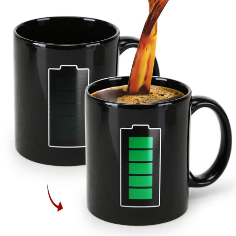 MUGKISS cambia de color 11oz al calor, revela patrones y es ideal para café diario.