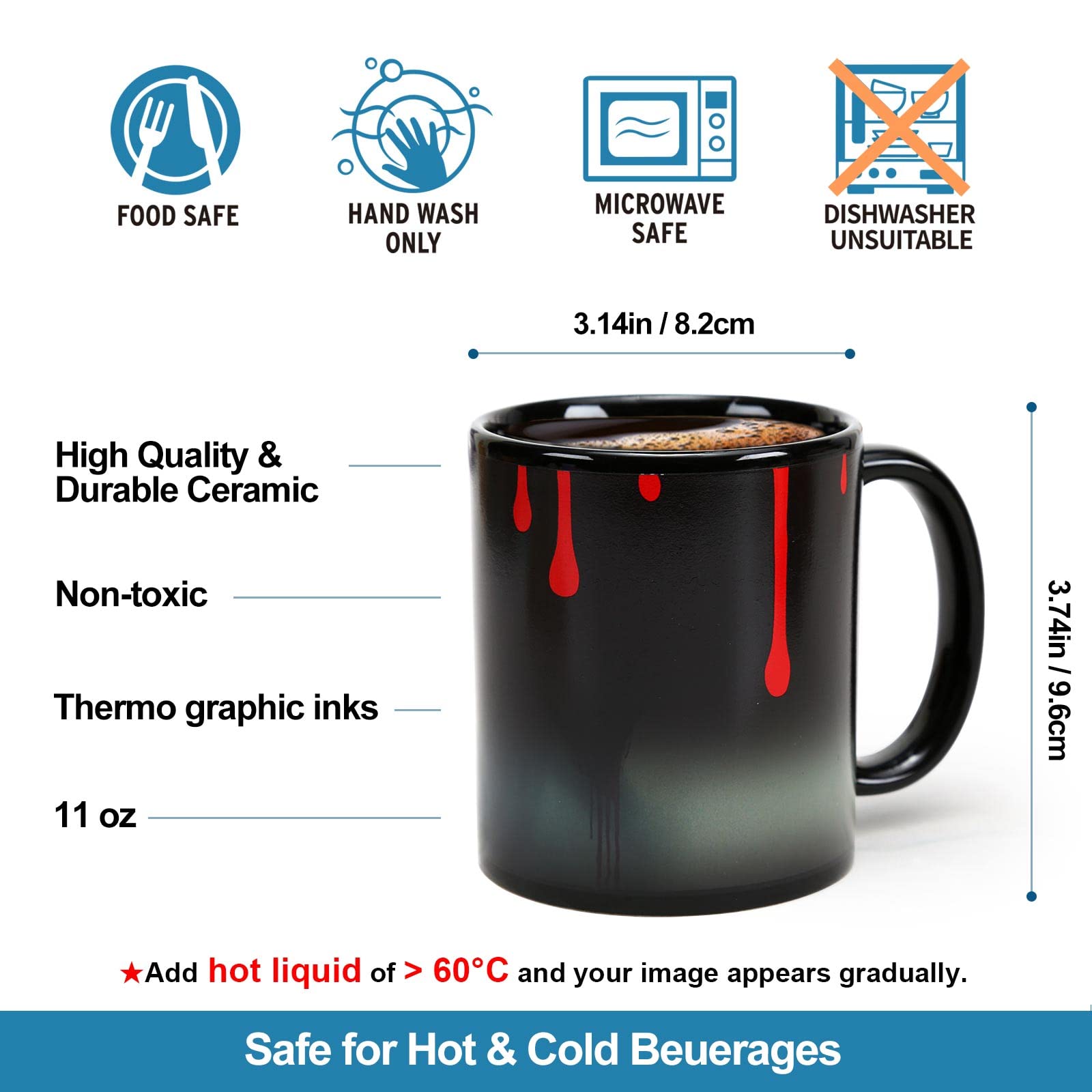 Taza Mugkiss con cambio de color, cielos estelares y planetas