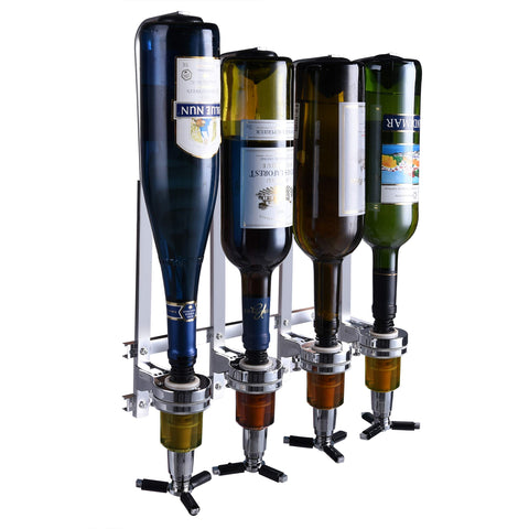 MUGLIO dispensador de pared para 4 botellas, ahorro de espacio en bar.