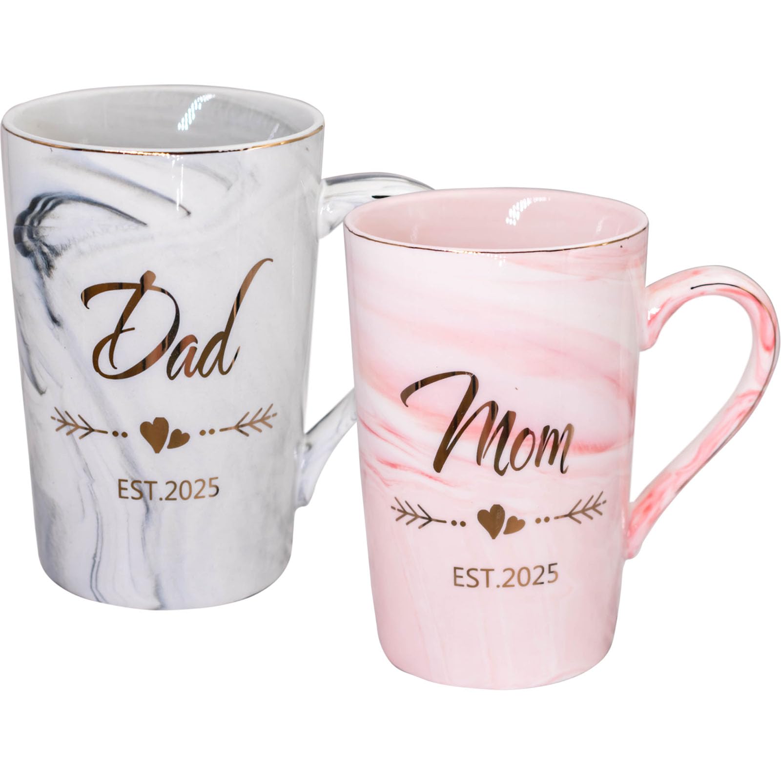 Taza Mugpie mamá rosa EST 2025, ideal para café matutino y regalo elegante.