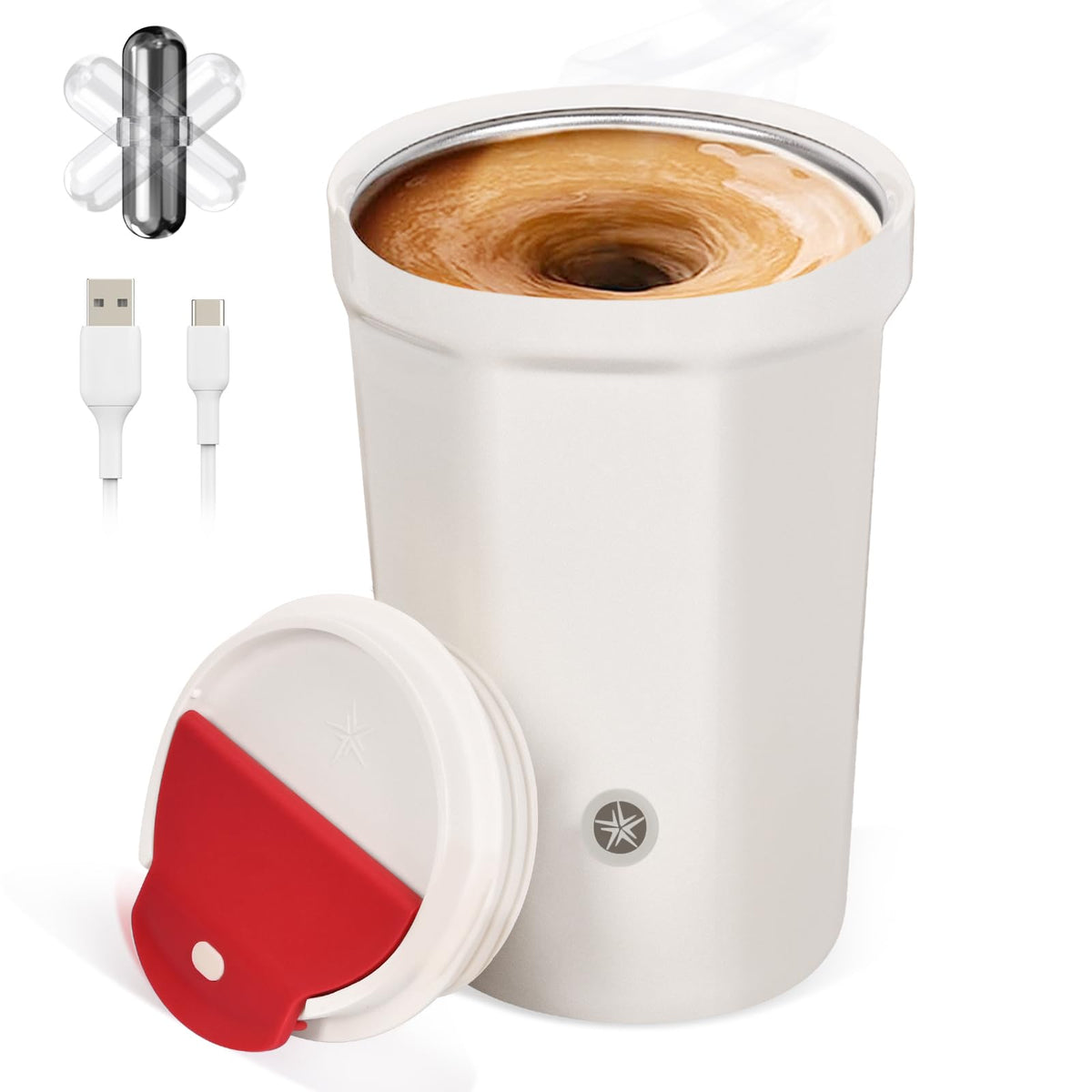 MugSure: taza auto-mezcla en acero inoxidable 316 para café perfecto.