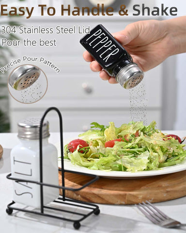 MuieorVue accesorio cocina sal pimienta cristal, decoración funcional para Día de Acción de Gracias.