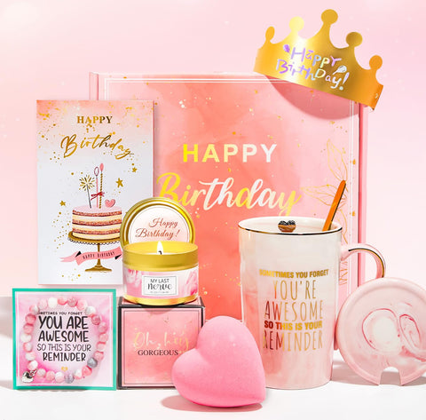 MUJUZE: caja regalo rosa para mujer, ideal para cumpleaños y celebraciones