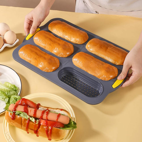 MUJUZE molde pan baguette silicona, horneado uniforme y textura deseada.