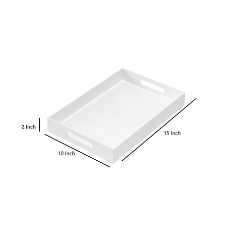 MUKEEN bandeja acrílica blanca con superficie brillante para mesa elegante