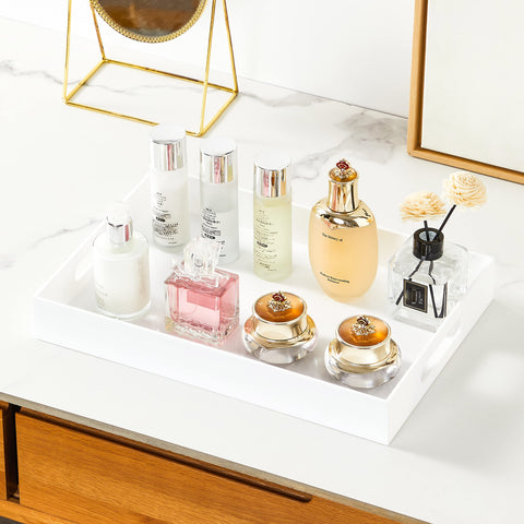 MUKEEN bandeja acrílica blanca para desayuno en cama y limpieza fácil