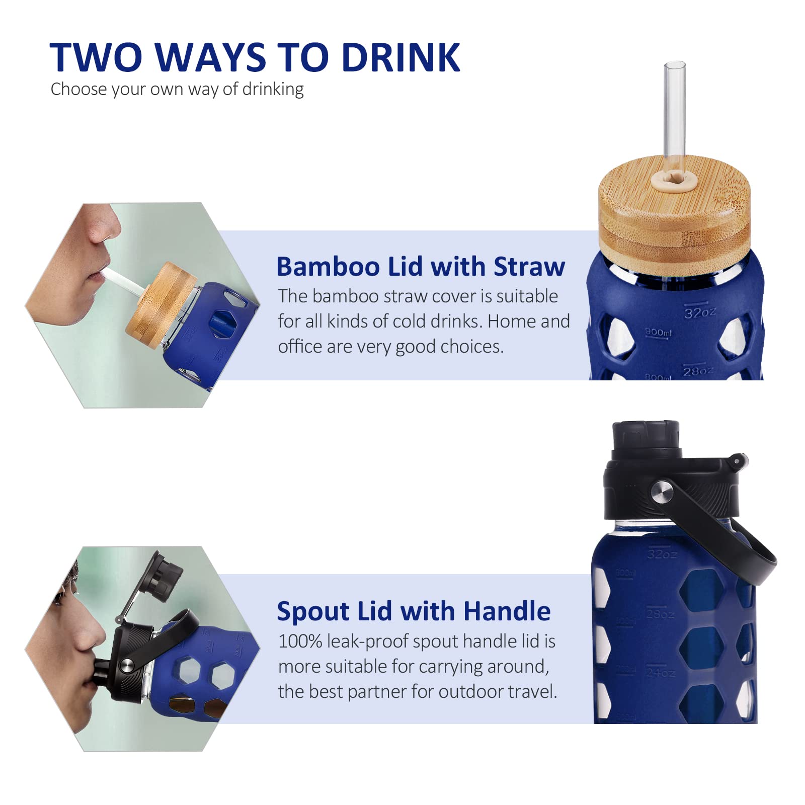 MUKOKO botella con funda de silicona para mejor agarre