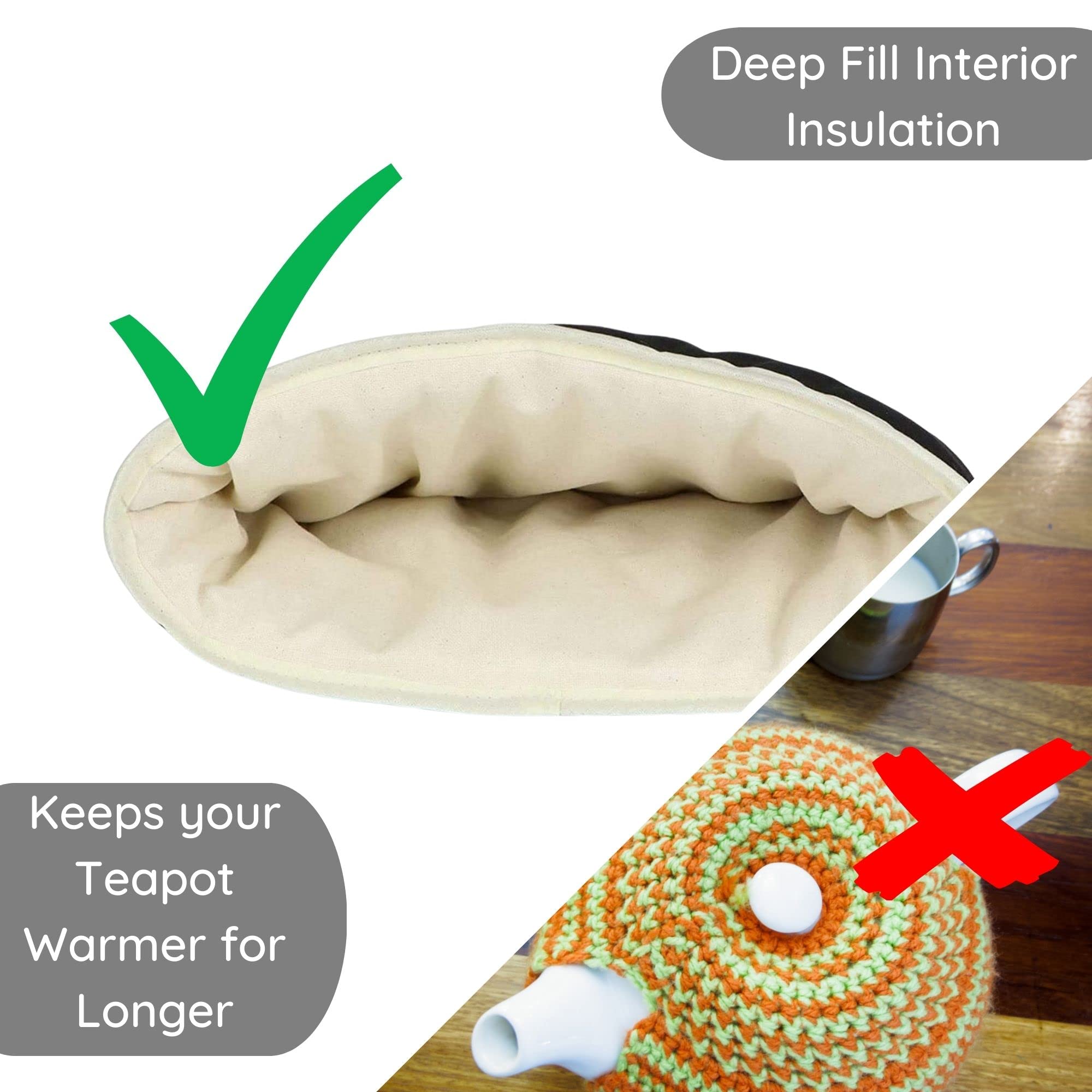 Muldale diseño ingles funda tetera negra, estilo clasico para la cocina.
