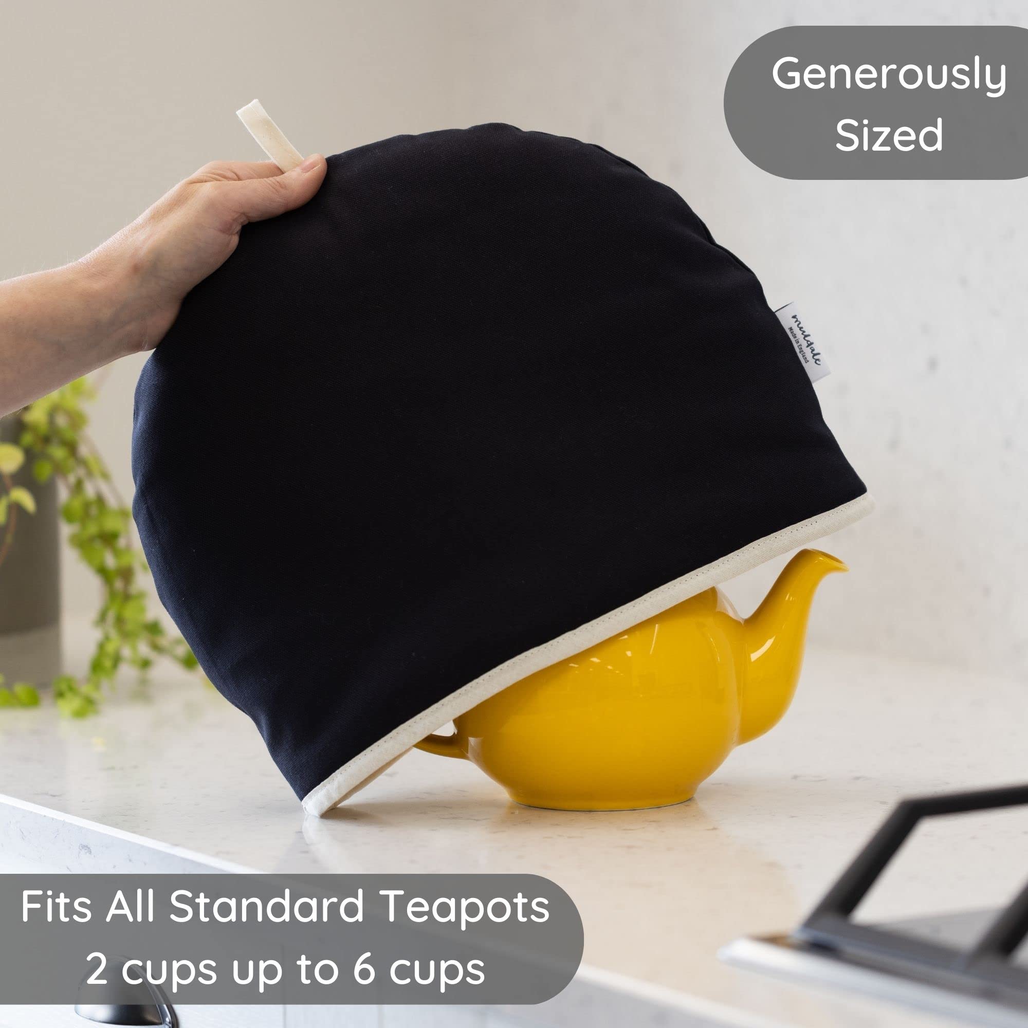 Muldale funda para tetera de algodón 100% con interior grueso para retener calor.
